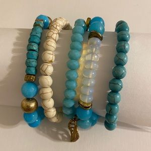Set of 5 Erimish bracelets - turquoise